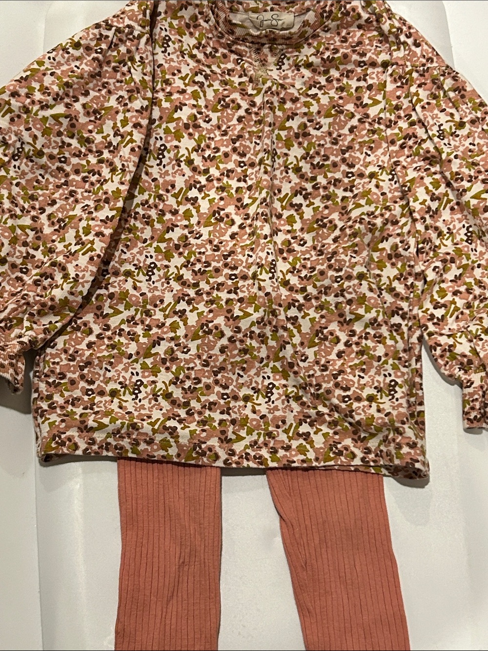 Jessica Simpson Floral Knit Tunic and Dusty Rose Ribbes Leggings